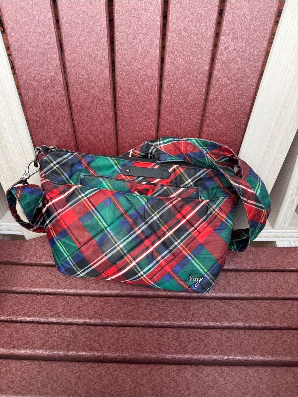 lug Red and Green Plaid Crossbody Shoulder Bag